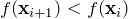 f(\mathbf{x}_{i+1}) < f(\mathbf{x}_i)